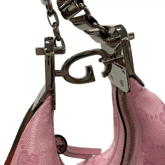 Auth GUCCI Attache Small Shoulder Bag Pink Green Red Coated Canvas 1583-111524 - Picture 8 of 14